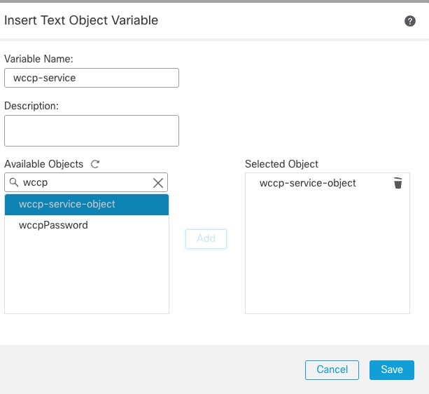 Add WCCP-Service object