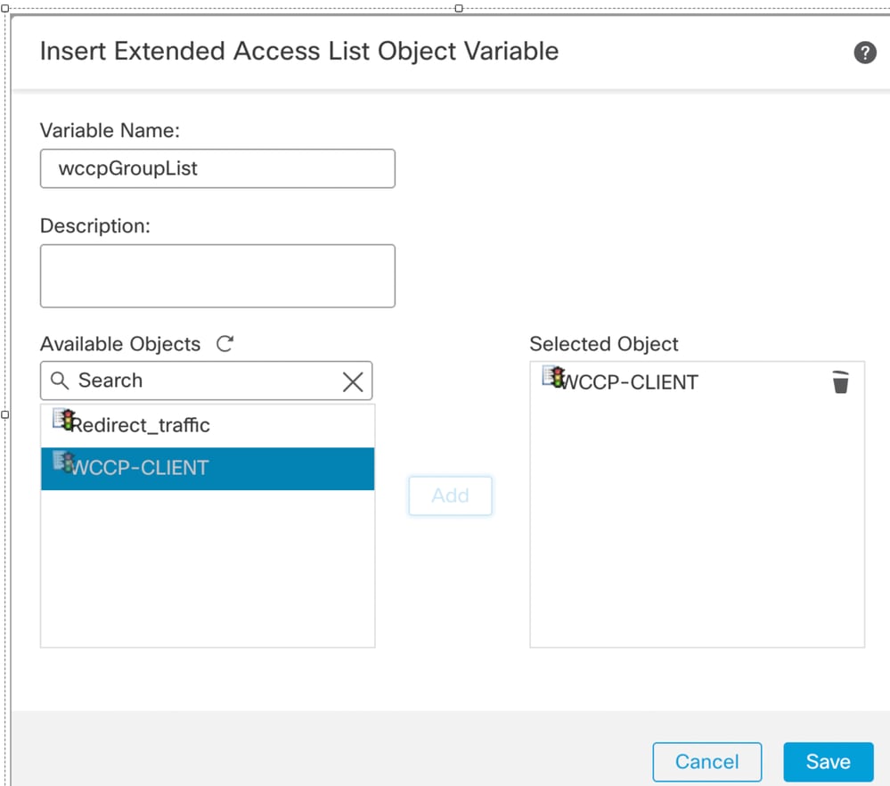 Add WCCP-CLIENT Extended List