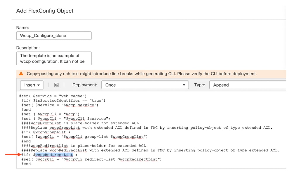 Remove wccpRedirectList