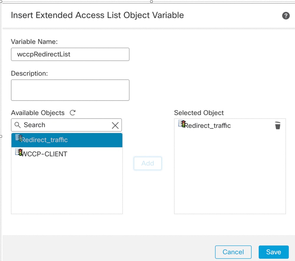 Add Redirect_traffic ACL