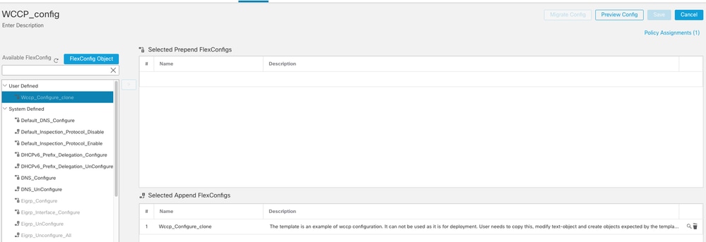 Assign the Configured FlexConfig to Device