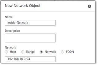 New Network Object for Inside-Network