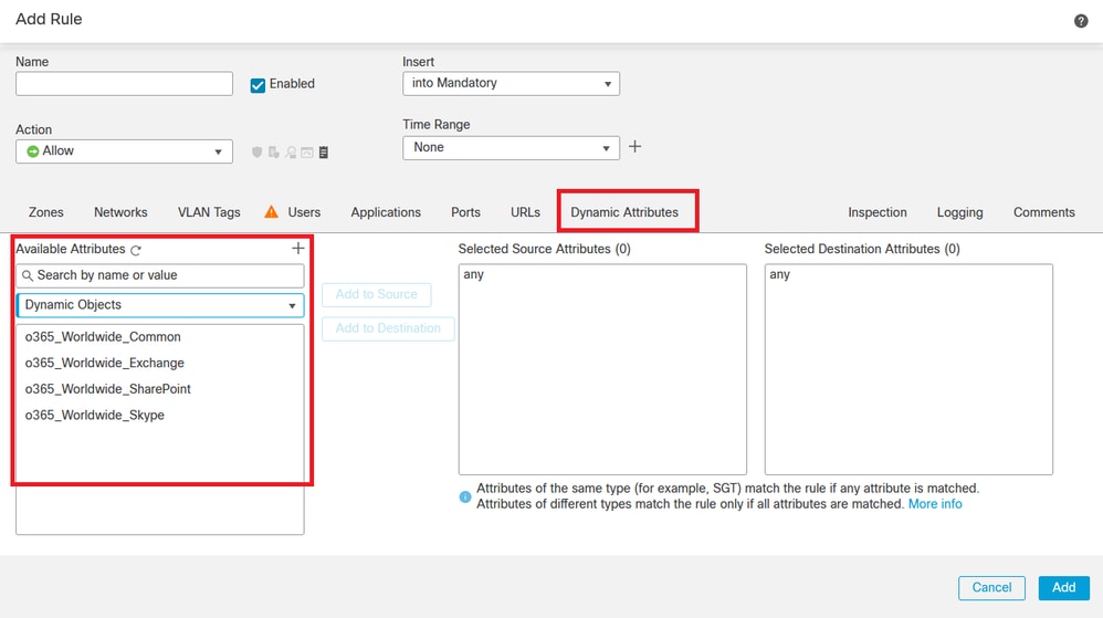 On-Prem Firewall Management Center ACP Rules with Dynamic Attributes