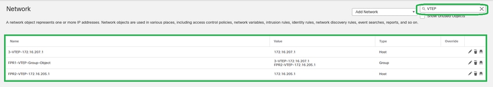 Validate the VTEP Object Group