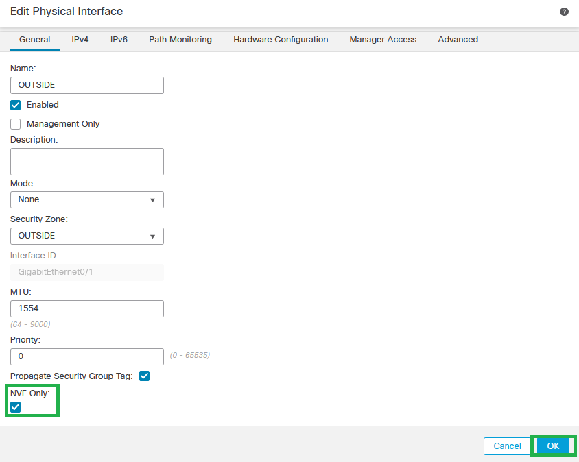 Configuratie alleen NVE