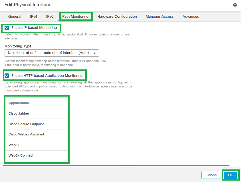 Interface Path Monitoring Configuration