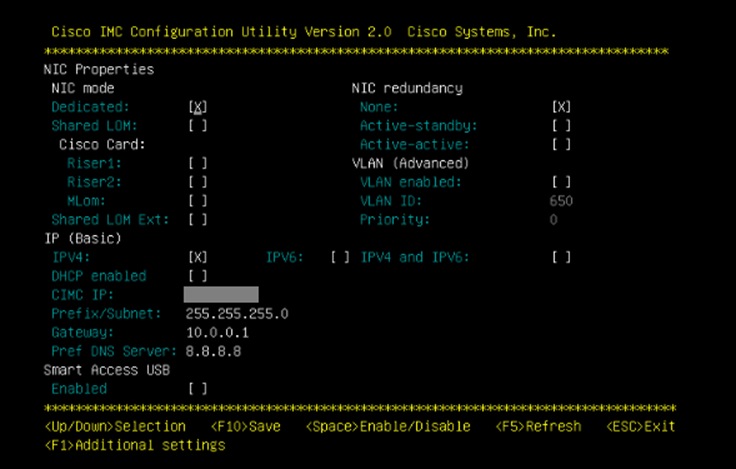 Configurazione IP CIMC