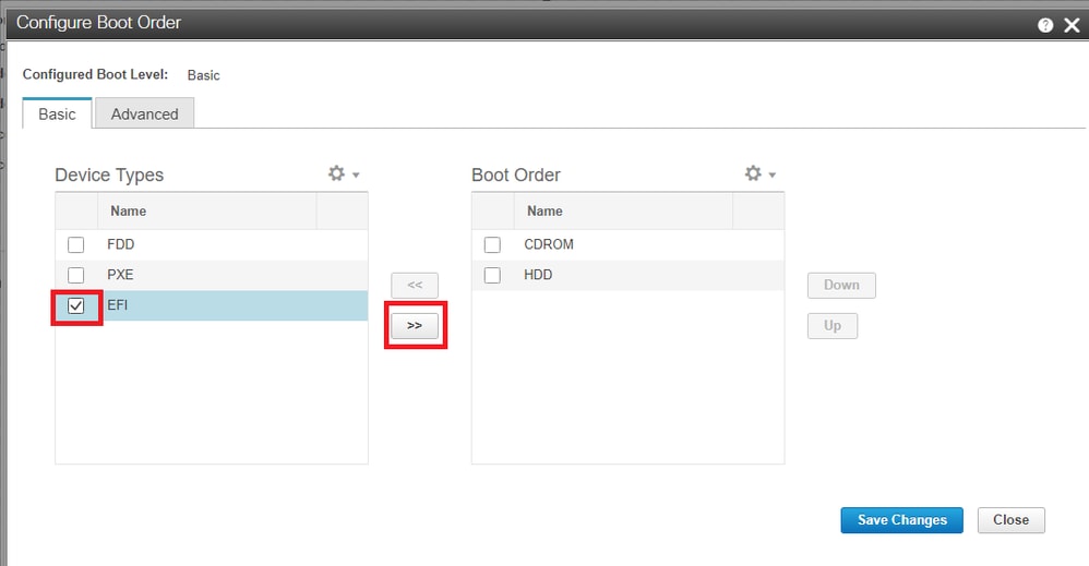 Configuración de arranque CIMC