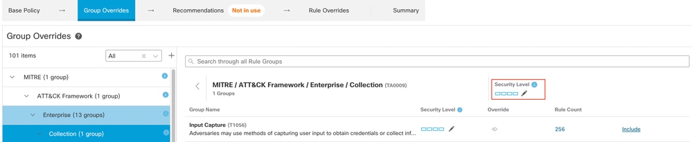 Edit security rule group