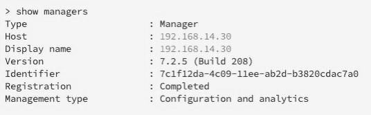 CLI Output Show Managers