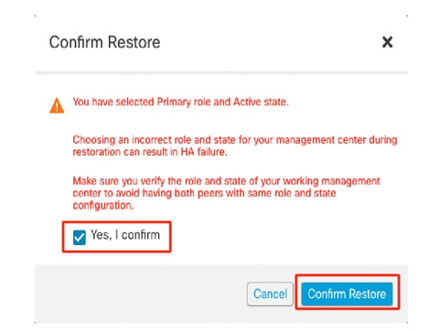 Confirm Restore