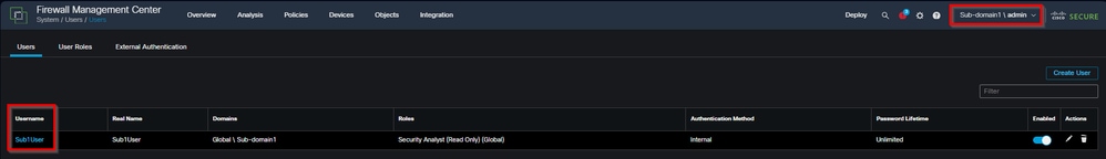 Users Created in Sub-Domains Step 2