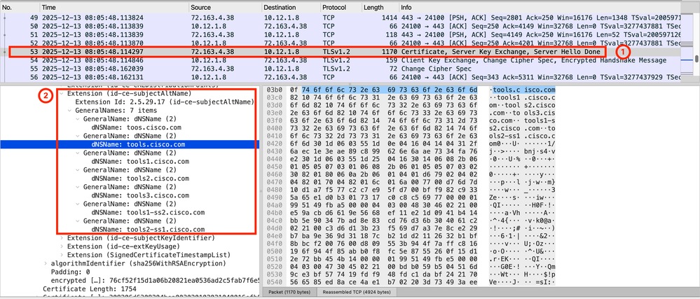 Inspect Server Certificate