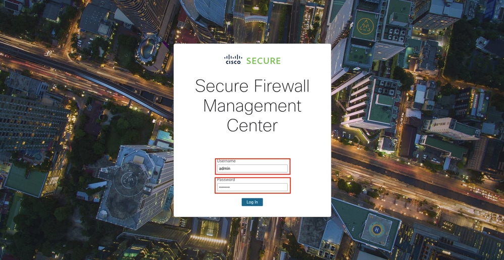 Secure Firewall Management Center Log In
