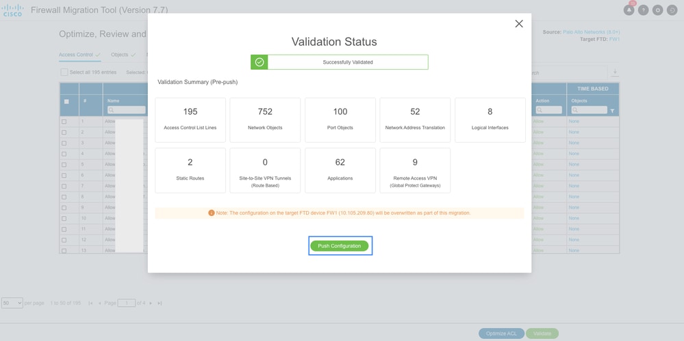 Configuration Validation Summary
