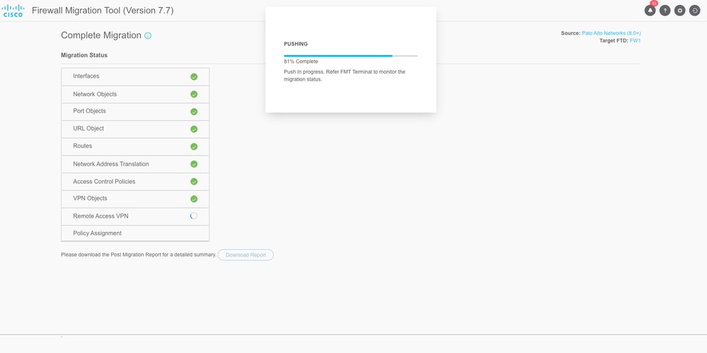Migration Status