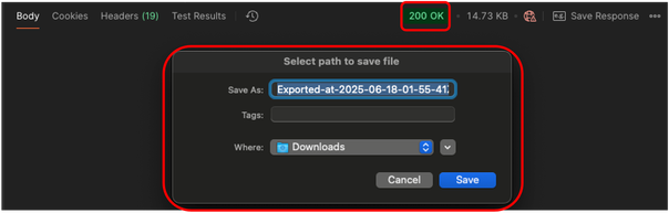 Postman - Download Config.zip File Request - Save