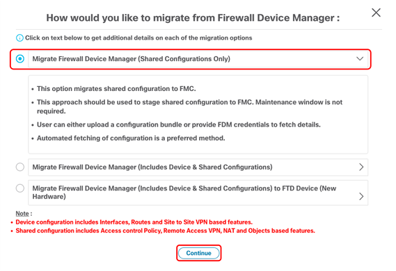 FMT - FDM Migration Shared Configurations Only