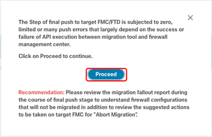 FMT - Proceed With Config Push