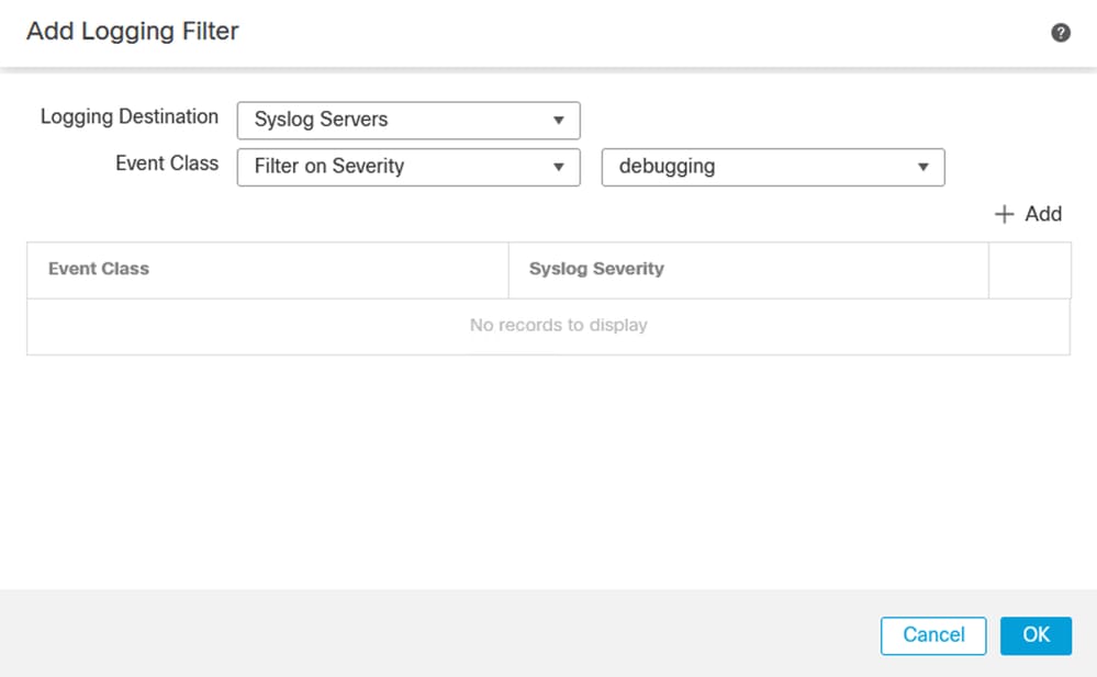 Platform Settings on FTD - Set Severity Level for Logging Destination