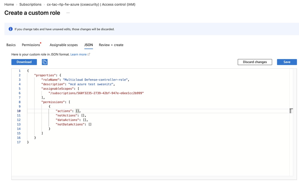 Custom Role in JSON Format