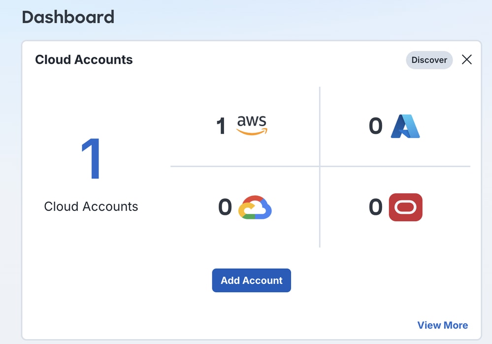Click Add Account in cloud Accounts