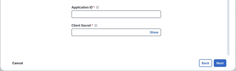 On Connect Your Azure Account enter Application ID and Client Server