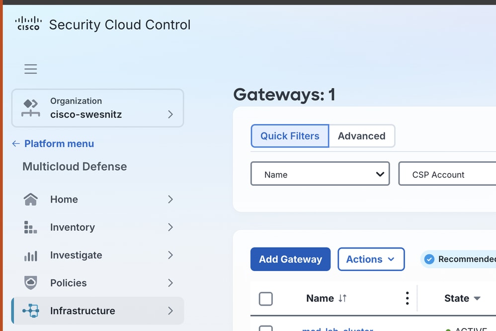 Click Add Gateway