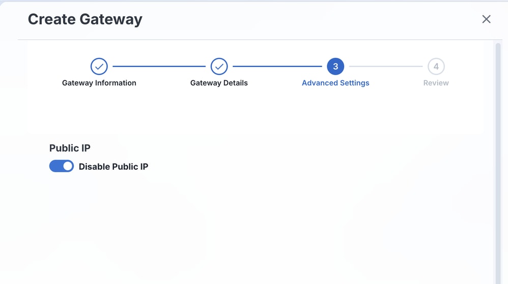 Disable the Public IP and then Click Next