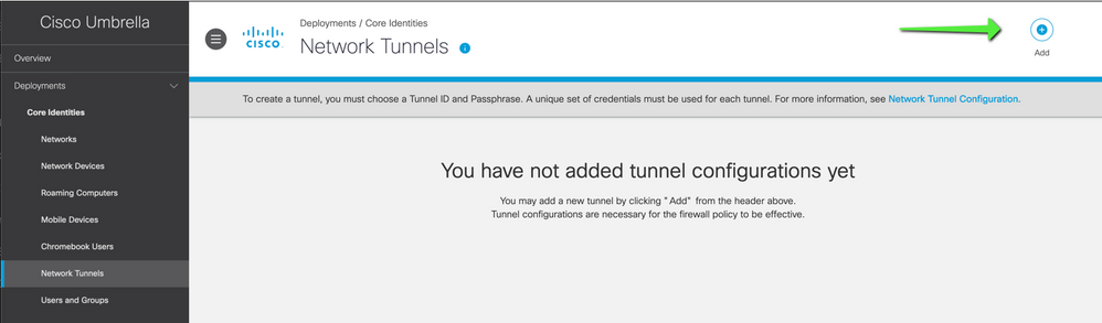 Network Tunnels Tab