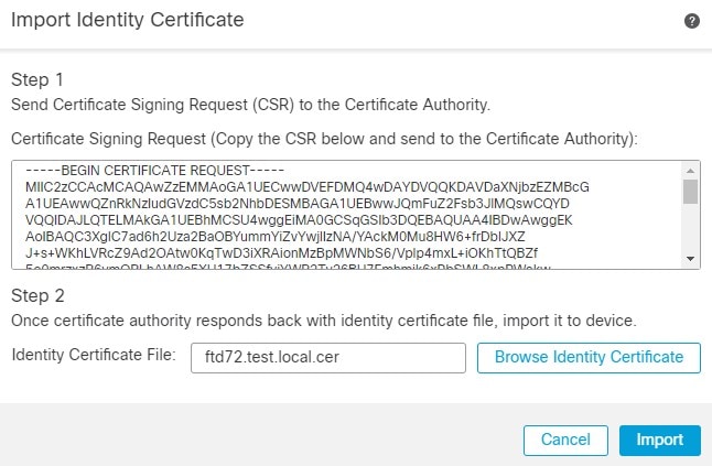 Import Identity Certificate