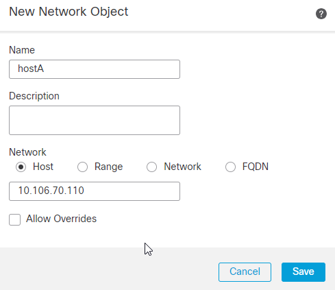 New Network Object