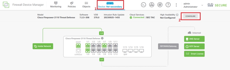 FDMを使用したFTDの高可用性の構成 - Cisco