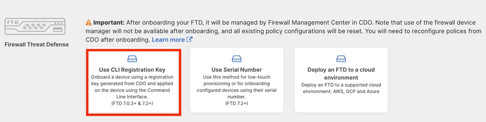 Use the CLI Registration Key