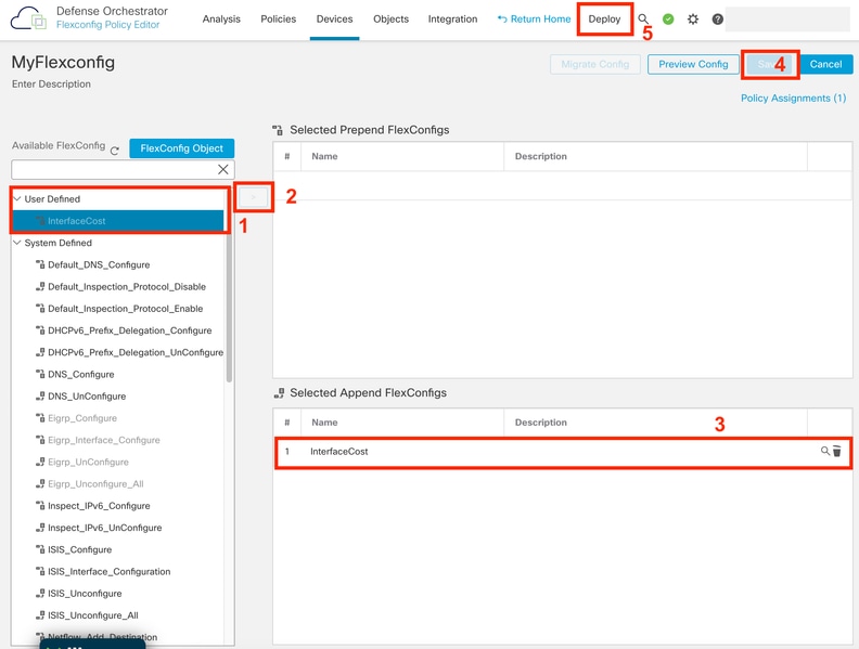 Assigning the Object to the Flexconfig Policy