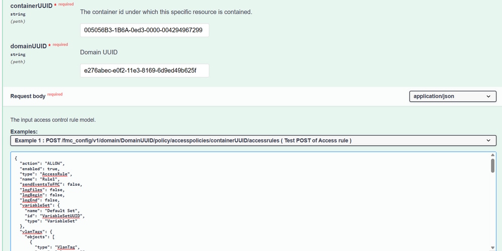 PolicyID Entered in the Filed Specified as ContainerUUID