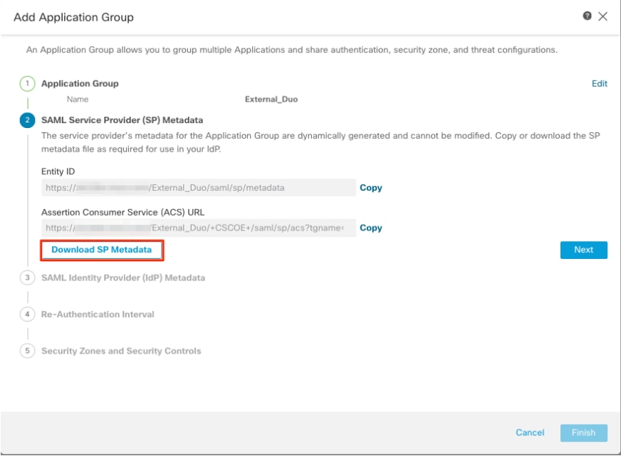 Application Group Configuration