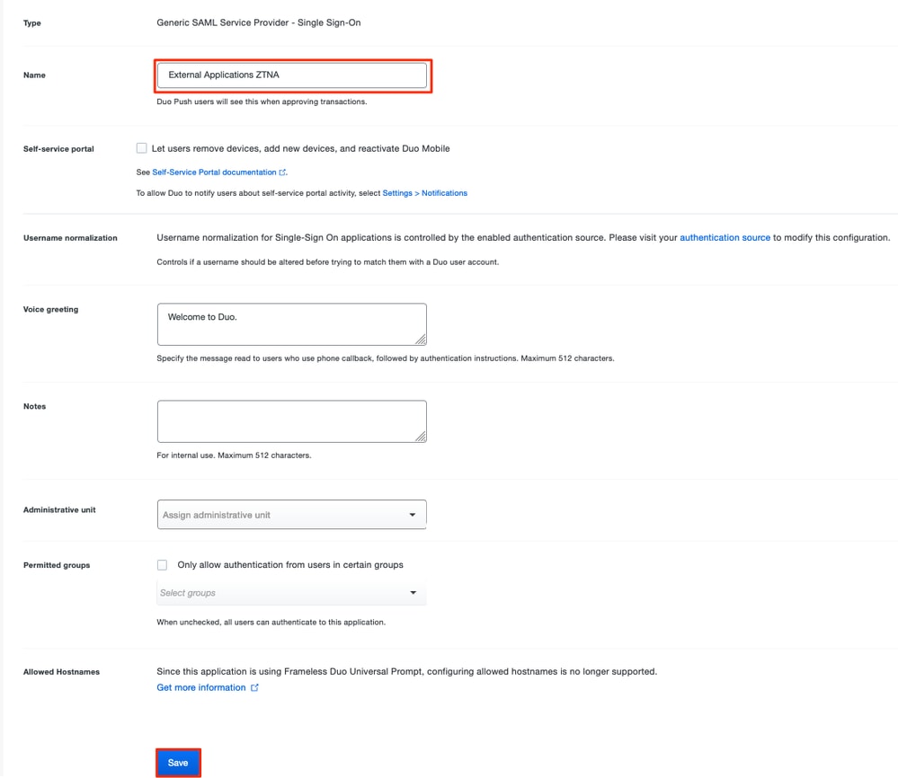 Duo Configure Generic SAML Application 2