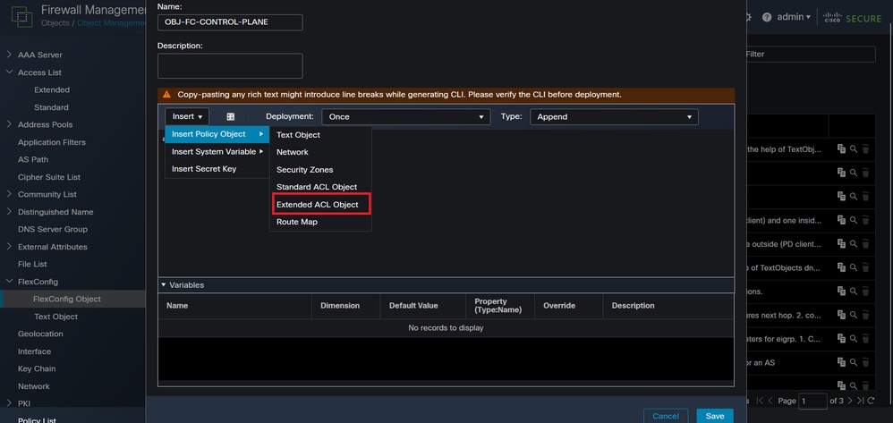 Image 12. FlexConfig Object Variable