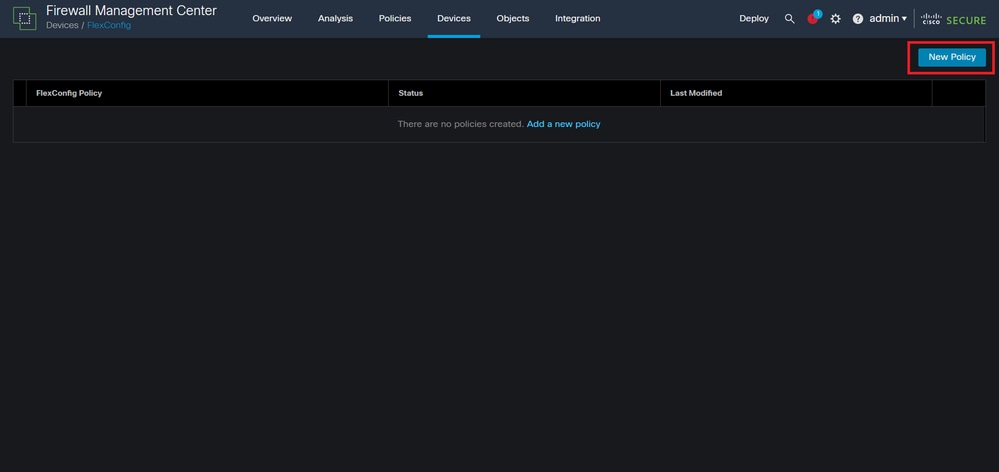 Image 16. FlexConfig Policy Creation