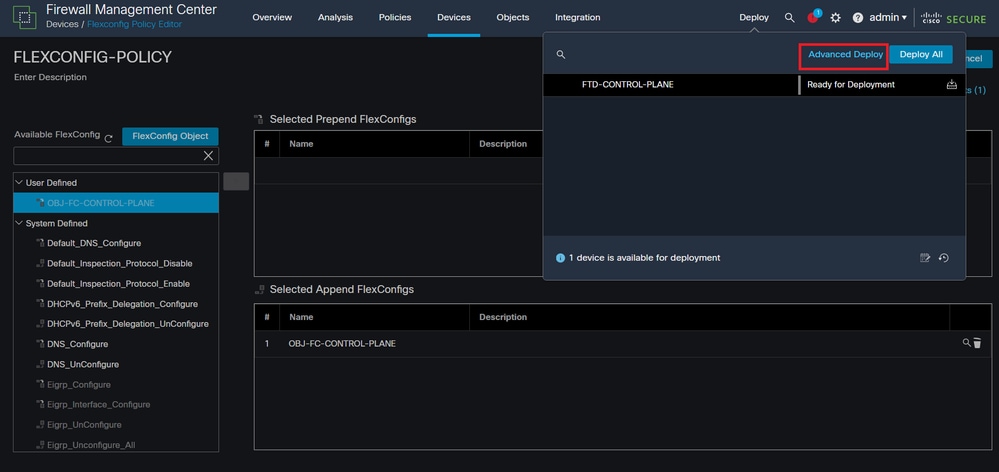 Image 19. FTD Advanced Deploy