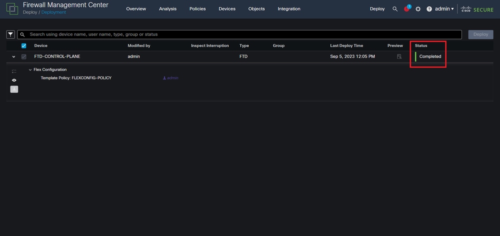 Image 23. FTD Deployment Successful