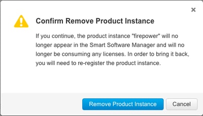 Remove Product Instance Confirmation