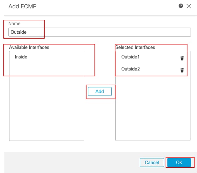 Configure ECMP Zone Outside