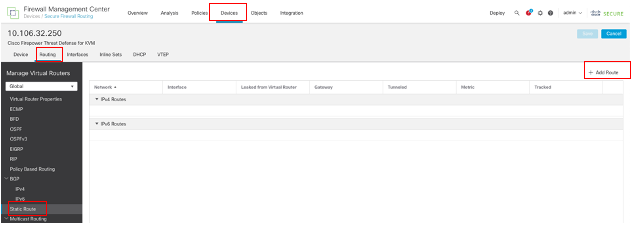 Configure Static Route