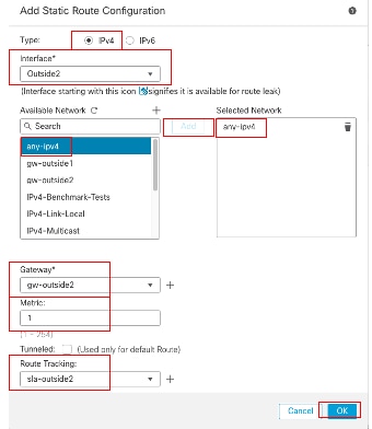 Add Static Route Second ISP