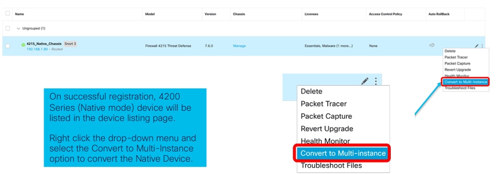 Convert a Single Device