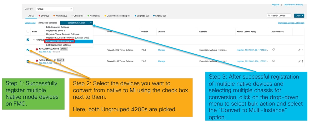 Convert More than One Device (Bulk Conversion)