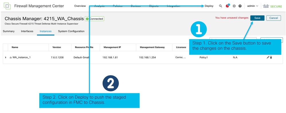Complete Configuration with Save and Deploy