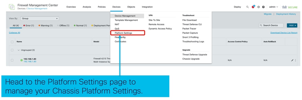 Create Chassis Platform Settings
